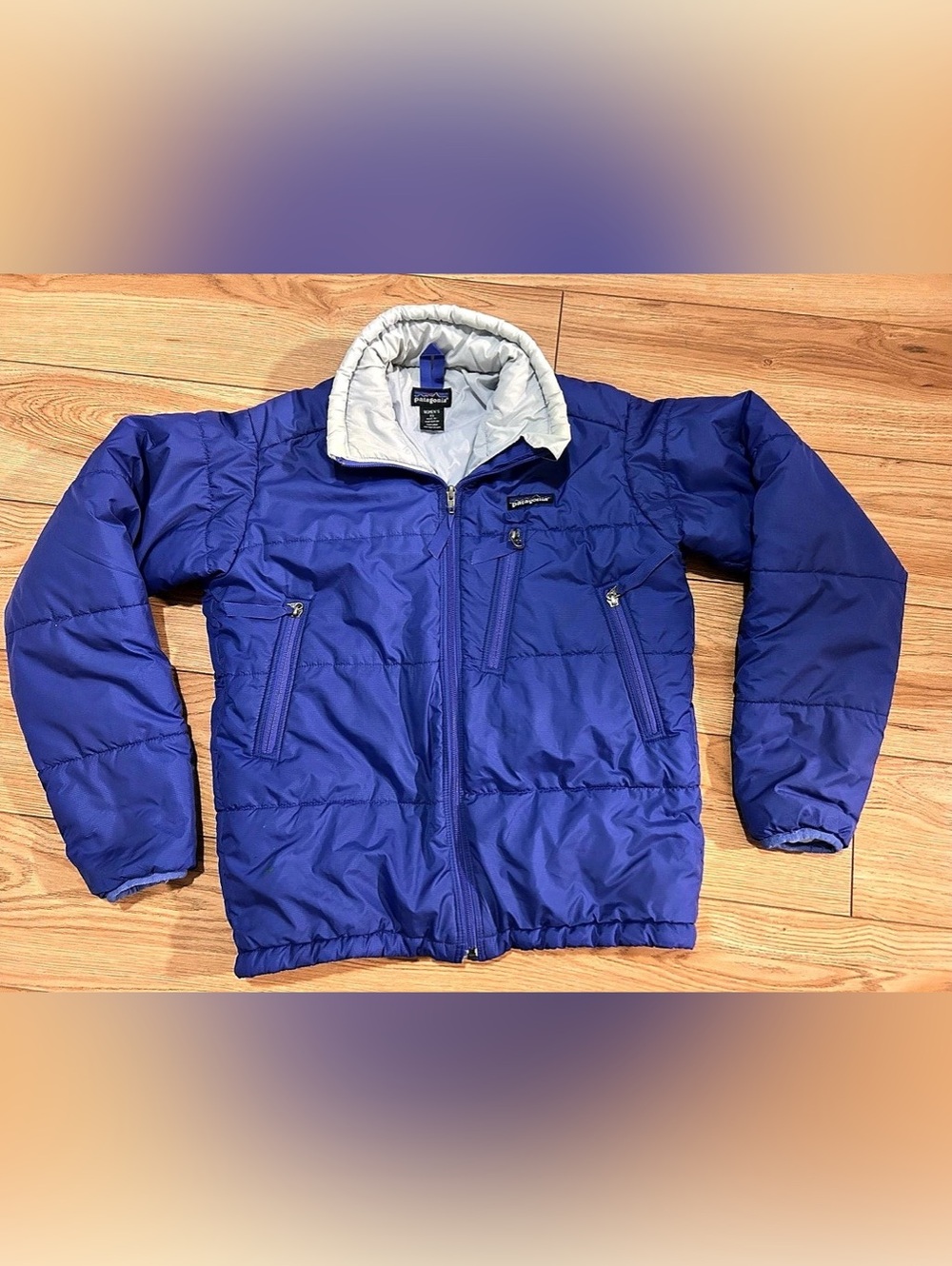 Vintage Patagonia Womens Down Purple & White Puffer Jacket XS